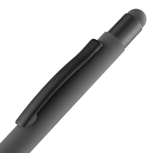 Ручка шариковая Digit Soft Touch со стилусом, серая Ручка шариковая Digit Soft Touch со стилусом, серая