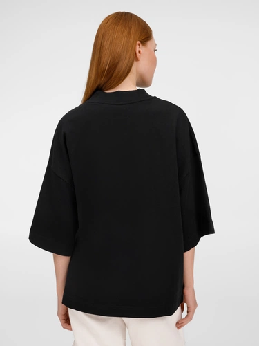 Футболка оверсайз унисекс T9, черная Футболка оверсайз унисекс T9, черная