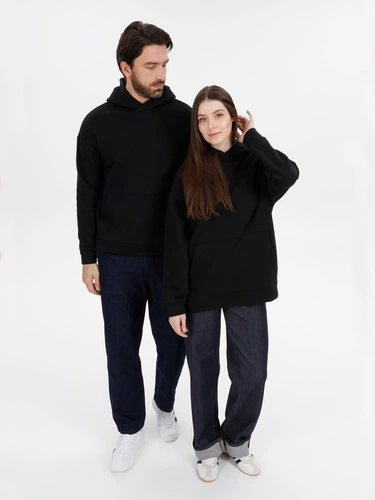 Худи оверсайз унисекс Snuggie, черное Худи оверсайз унисекс Snuggie, черное