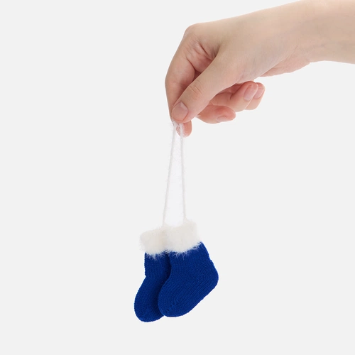 Подвеска на елку «Вьюжка», носочки, синяя Подвеска на елку «Вьюжка», носочки, синяя