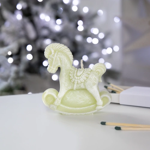 Свеча фигурная «Лошадка-качалка», светло-зеленая Свеча фигурная «Лошадка-качалка», светло-зеленая