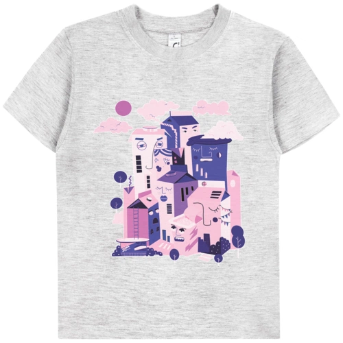 Футболка детская «Йогуртбург», светлый меланж Футболка детская «Йогуртбург», светлый меланж