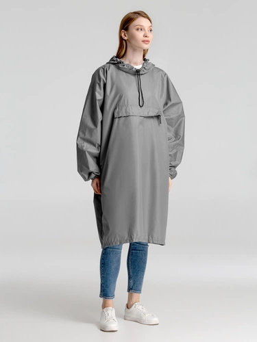 Дождевик-анорак Hard Work, серый, единый размер Дождевик-анорак Hard Work, серый, единый размер