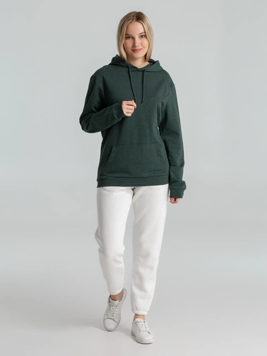 Толстовка с капюшоном унисекс Hoodie, темно-зеленый меланж Толстовка с капюшоном унисекс Hoodie, темно-зеленый меланж
