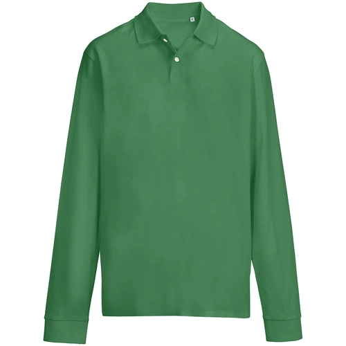 Рубашка поло унисекс с длинным рукавом Pacific LSL, ярко-зеленая Рубашка поло унисекс с длинным рукавом Pacific LSL, ярко-зеленая
