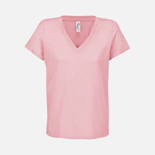 Футболка женская Regent Women с V-образным вырезом, розовая (candy) Футболка женская Regent Women с V-образным вырезом, розовая (candy)