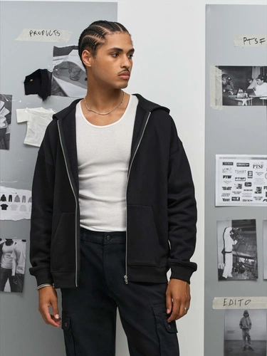 Толстовка унисекс на молнии Jelo, серый меланж Толстовка унисекс на молнии Jelo, серый меланж