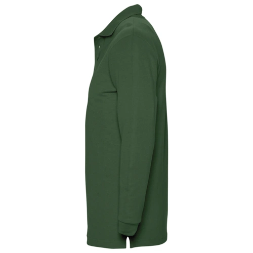 Рубашка поло мужская с длинным рукавом Winter II 210 темно-зеленая Рубашка поло мужская с длинным рукавом Winter II 210 темно-зеленая