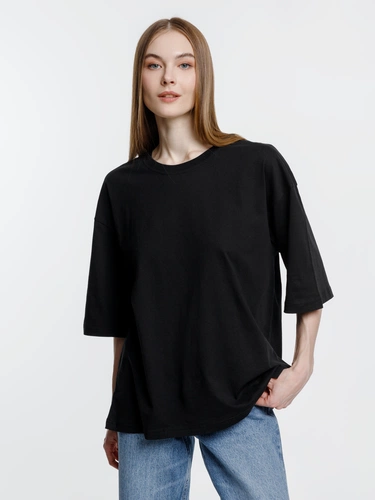 Футболка оверсайз унисекс Base Space, черная Футболка оверсайз унисекс Base Space, черная