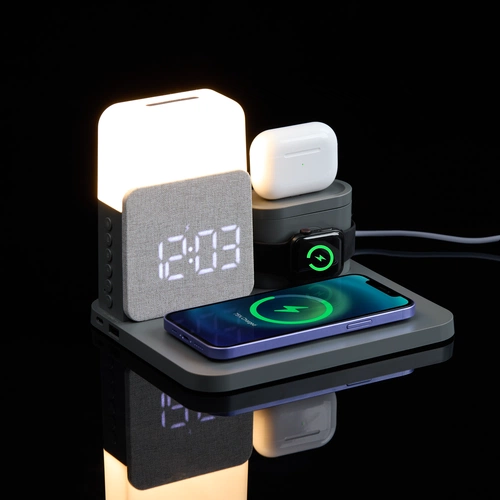 Зарядная станция с часами и подсветкой Large Charge ver.2, серая Зарядная станция с часами и подсветкой Large Charge ver.2, серая