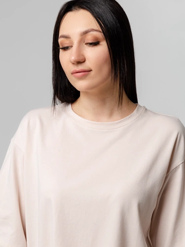 Футболка унисекс оверсайз Street Vibes, бежевая Футболка унисекс оверсайз Street Vibes, бежевая