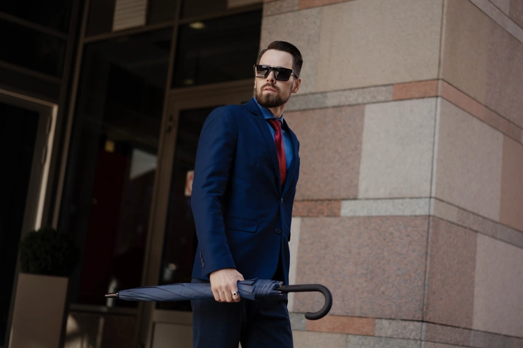 Зонт-трость Magic с проявляющимся цветочным рисунком, темно-синий Зонт-трость Magic с проявляющимся цветочным рисунком, темно-синий