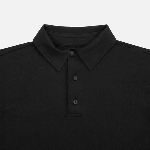 Рубашка поло унисекс Senti, черная Рубашка поло унисекс Senti, черная