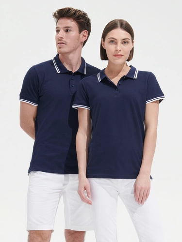 Рубашка поло мужская Pasadena Men 200 с контрастной отделкой, ярко-синяя с белым Рубашка поло мужская Pasadena Men 200 с контрастной отделкой, ярко-синяя с белым