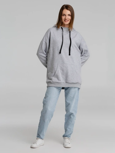 Худи оверсайз «Чистая соль», серый меланж Худи оверсайз «Чистая соль», серый меланж