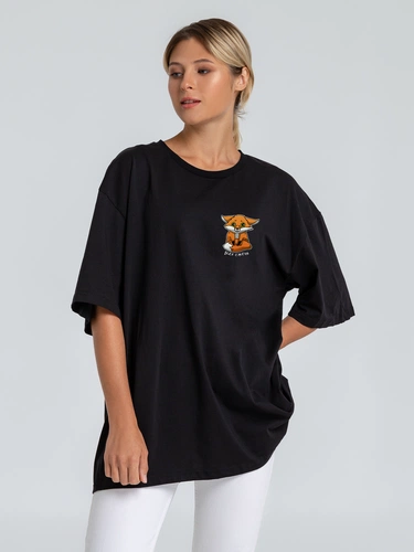 Футболка оверсайз «Cute Fire. Всех сжечь», черная Футболка оверсайз «Cute Fire. Всех сжечь», черная