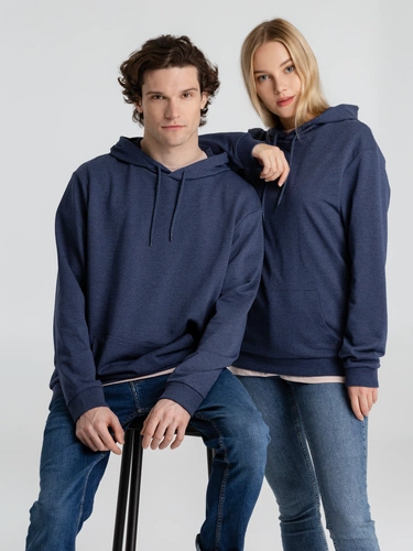 Толстовка с капюшоном унисекс Hoodie, синий меланж Толстовка с капюшоном унисекс Hoodie, синий меланж