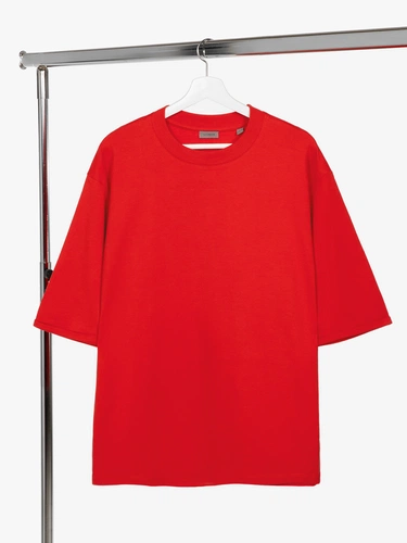 Футболка оверсайз унисекс Kosmos 2.0, красная (алая) Футболка оверсайз унисекс Kosmos 2.0, красная (алая)