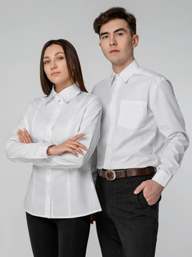 Рубашка женская с длинным рукавом Collar, белая Рубашка женская с длинным рукавом Collar, белая