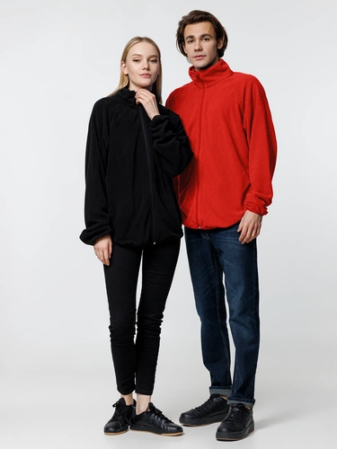 Куртка флисовая унисекс Fliska, красная Куртка флисовая унисекс Fliska, красная