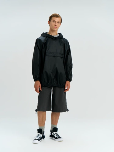 Дождевик-анорак Alatau, укороченный, черный, единый размер Дождевик-анорак Alatau, укороченный, черный, единый размер