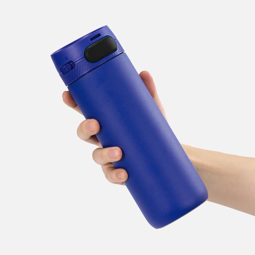 Термостакан X1 с цветной кнопкой, синий с черным Термостакан X1 с цветной кнопкой, синий с черным