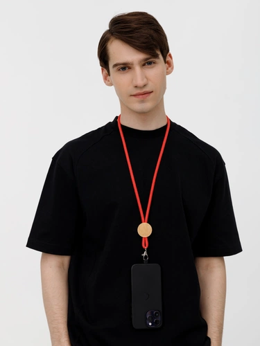 Шнурок для бейджа Tube Wood, красный Шнурок для бейджа Tube Wood, красный