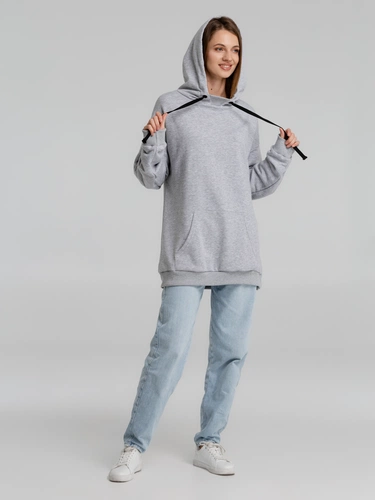 Худи оверсайз «Чистая соль», серый меланж Худи оверсайз «Чистая соль», серый меланж