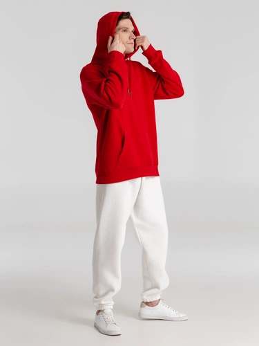 Толстовка с капюшоном унисекс King, красная Толстовка с капюшоном унисекс King, красная