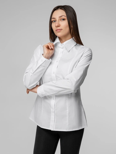 Рубашка женская с длинным рукавом Collar, белая Рубашка женская с длинным рукавом Collar, белая