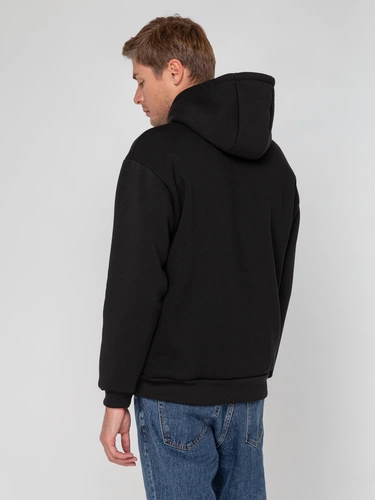 Худи унисекс оверсайз Full Swing, черное Худи унисекс оверсайз Full Swing, черное