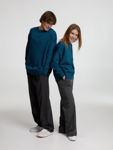 Джемпер оверсайз унисекс Stated в сумке, синий (морская волна) Джемпер оверсайз унисекс Stated в сумке, синий (морская волна)