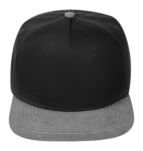 Бейсболка Foreside с прямым козырьком, черная с серым Бейсболка Foreside с прямым козырьком, черная с серым