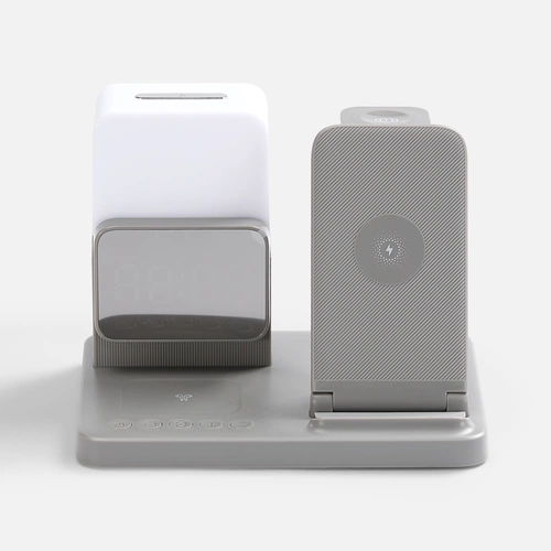 Зарядная станция с электронными часами и подсветкой Large Charge ver.3, серая Зарядная станция с электронными часами и подсветкой Large Charge ver.3, серая