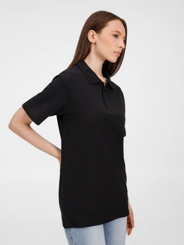 Рубашка поло унисекс Tervise, черная Рубашка поло унисекс Tervise, черная