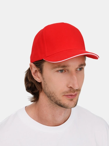 Бейсболка Classic 2.0, красная с белым кантом Бейсболка Classic 2.0, красная с белым кантом