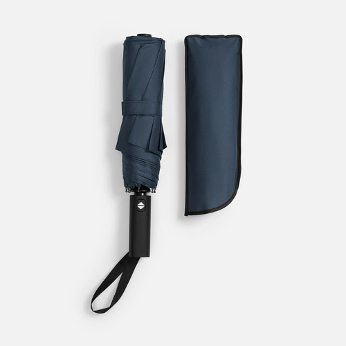 Зонт складной Smooth Move с плавным закрытием, темно-синий Зонт складной Smooth Move с плавным закрытием, темно-синий