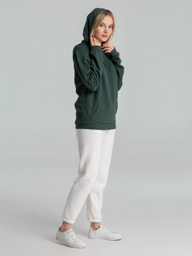 Толстовка с капюшоном унисекс Hoodie, темно-зеленый меланж Толстовка с капюшоном унисекс Hoodie, темно-зеленый меланж