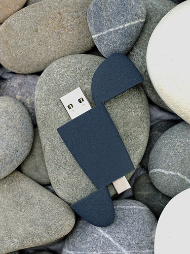 Флешка Pebble Type-C, USB 3.0, серо-синяя, 32 Гб Флешка Pebble Type-C, USB 3.0, серо-синяя, 32 Гб