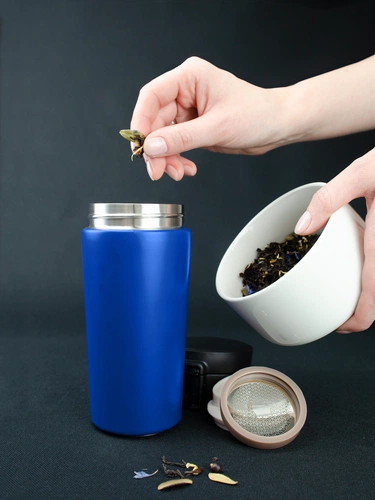 Термостакан с ситечком No Leak Infuser, синий Термостакан с ситечком No Leak Infuser, синий