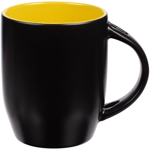 Кружка-хамелеон Melty с ложкой, черная с желтым Кружка-хамелеон Melty с ложкой, черная с желтым