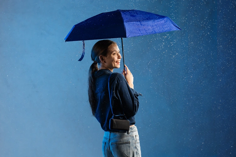 Зонт складной Color Action, в кейсе, синий Зонт складной Color Action, в кейсе, синий