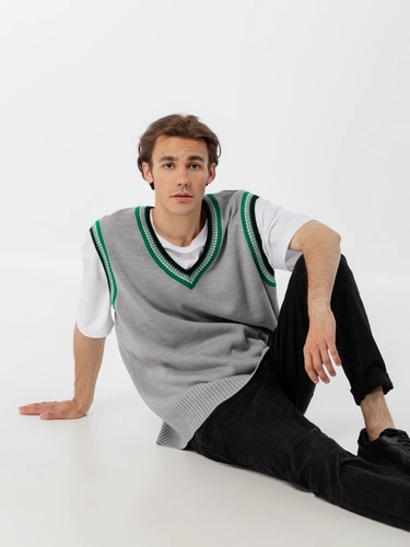 Жилет оверсайз унисекс Cornell в сумке, светло-серый Жилет оверсайз унисекс Cornell в сумке, светло-серый