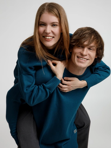 Джемпер оверсайз унисекс Stated в сумке, синий (морская волна) Джемпер оверсайз унисекс Stated в сумке, синий (морская волна)