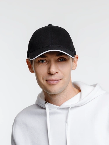 Бейсболка Spiker, черная с белым Бейсболка Spiker, черная с белым