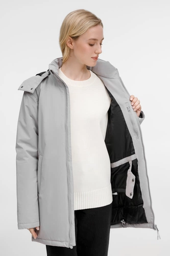 Куртка-парка унисекс Sfera, светло-серая Куртка-парка унисекс Sfera, светло-серая