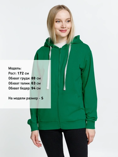 Толстовка на молнии с капюшоном Siverga, зеленая Толстовка на молнии с капюшоном Siverga, зеленая
