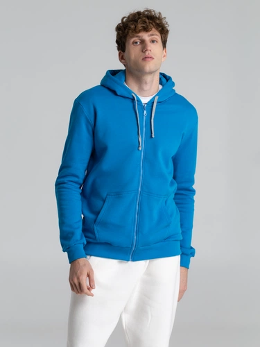 Толстовка с капюшоном на молнии Unit Siverga Heavy, бирюзовая Толстовка с капюшоном на молнии Unit Siverga Heavy, бирюзовая