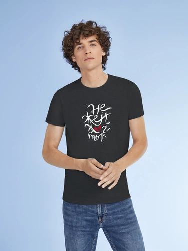 Футболка «Нежен», черный меланж Футболка «Нежен», черный меланж