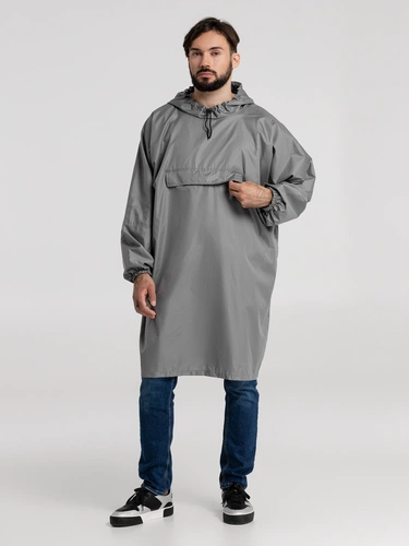 Дождевик-анорак Hard Work, серый, единый размер Дождевик-анорак Hard Work, серый, единый размер